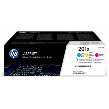 HP 201X 3er-Pack High Yield Cyan/Magenta/Gelb Original LaserJet Tonerkartuschen