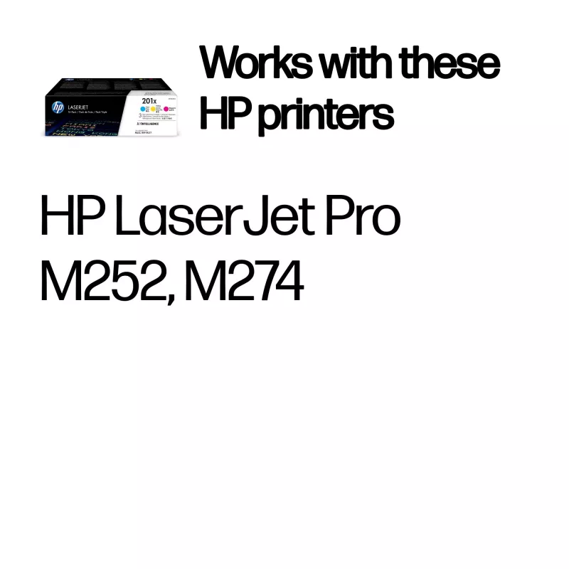 HP 201X 3er-Pack High Yield Cyan/Magenta/Gelb Original LaserJet Tonerkartuschen
