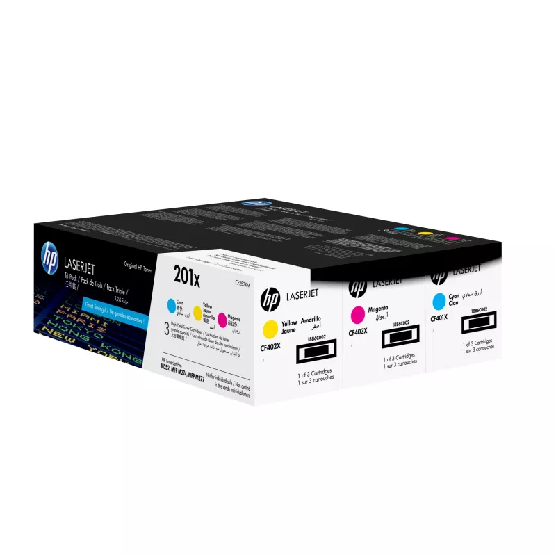 HP 201X 3er-Pack High Yield Cyan/Magenta/Gelb Original LaserJet Tonerkartuschen