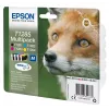 Epson Fox Multipack 4-Farben T1285 DURABrite Ultra Tinte, Schwarz, Cyan, Magenta, Gelb, 5,9 ml, 3,5 ml, 1 Stück, Multipack