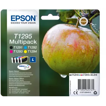 Tintenpatrone Epson Multipack T1295 Schwarz Cyan Magenta Gelb