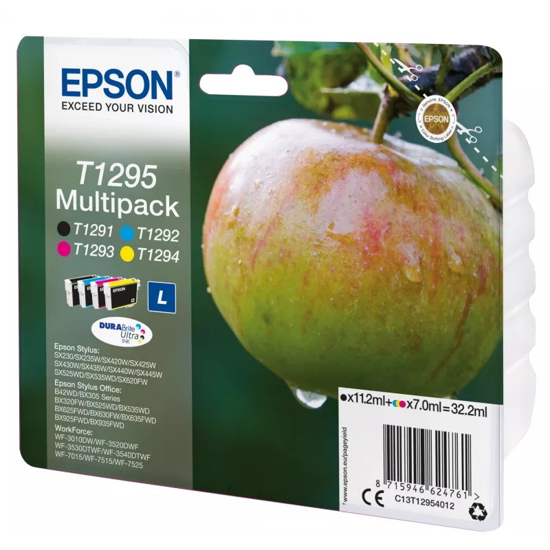 Tintenpatrone Epson Multipack T1295 Schwarz Cyan Magenta Gelb