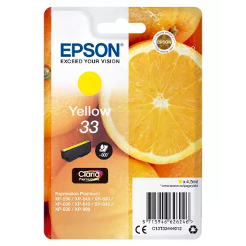 Epson Oranges Einzelpack Gelb 33 Claria Premium Tinte
