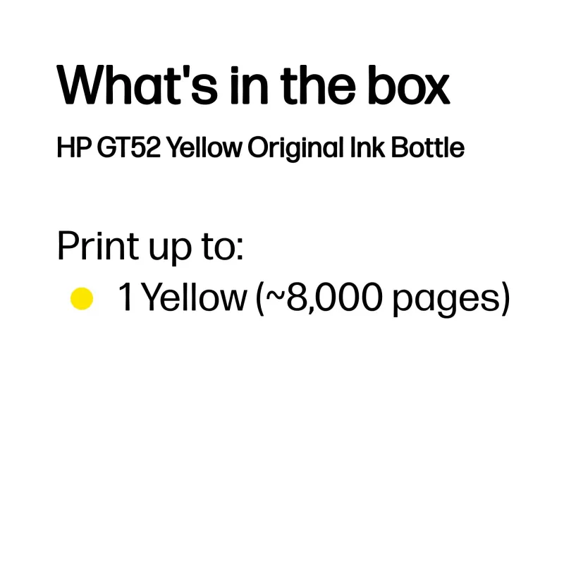 HP GT52 Gelb Original Tintenflasche