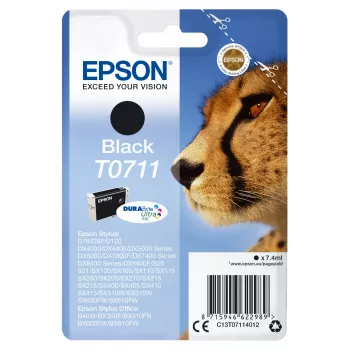 Epson Cheetah Einzelpack Schwarz T0711 DURABrite Ultra Tinte