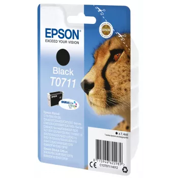 Epson Cheetah Einzelpack Schwarz T0711 DURABrite Ultra Tinte