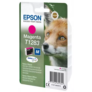 Epson Fox Singlepack Magenta T1283 DURABrite Ultra Ink, Magenta, pigmentbasierte Tinte, 3.5 ml, 1 St., 160 Seiten