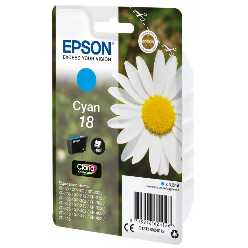 Epson Daisy Einzelpackung Cyan 18 Claria Home Tinte