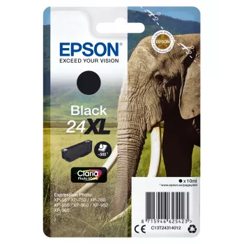 Epson Elephant Singlepack Schwarz 24XL Claria Photo HD Tinte
