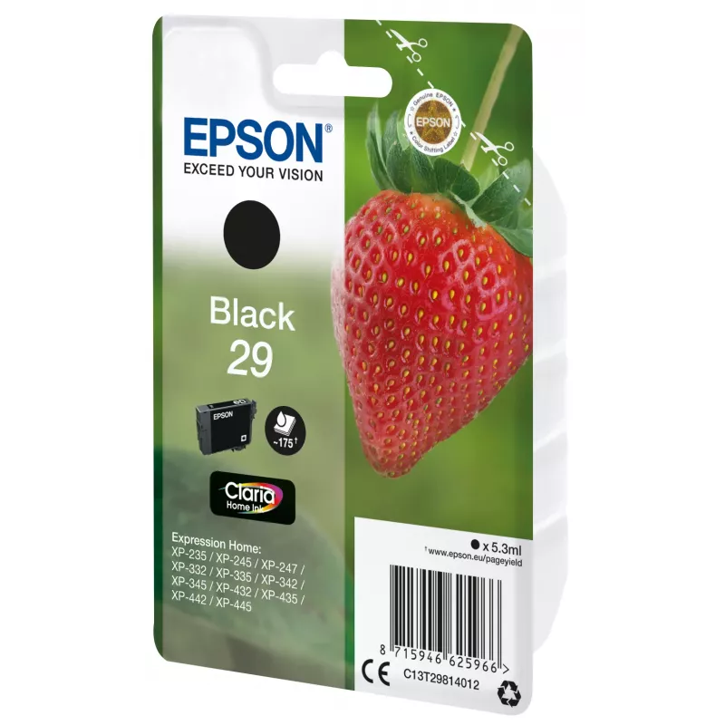 Epson Strawberry Singlepack Schwarz 29 Claria Home Tinte