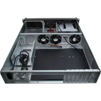 Servergehäuse Inter-Tech IPC 2U-2098-SL Rack Schwarz