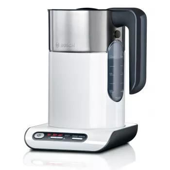 Bosch TWK8611P elektrischer Wasserkocher 1,5 L 2400 W Anthrazit, Edelstahl, Weiß