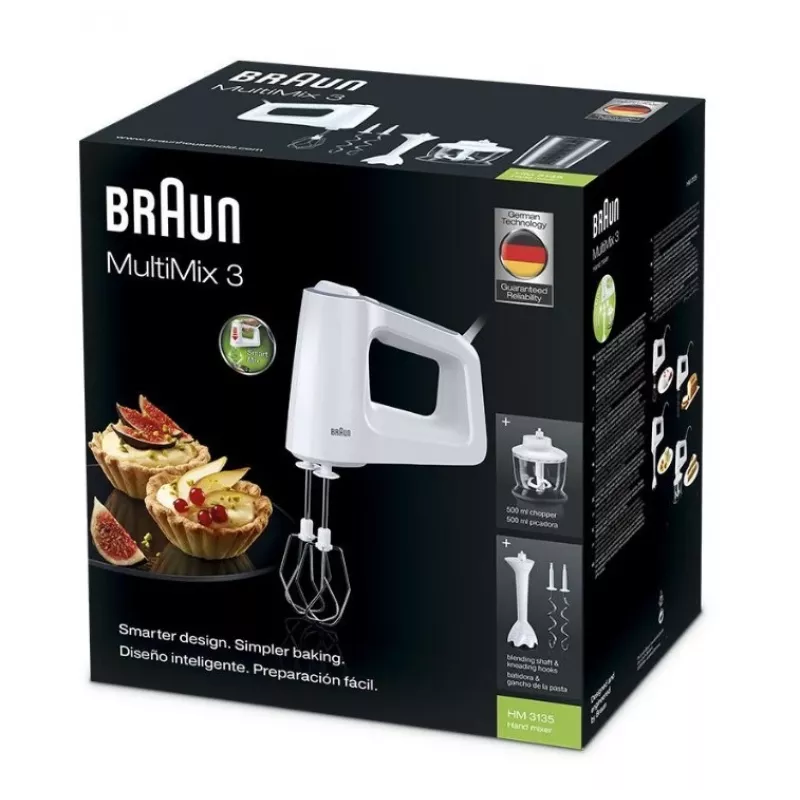 Braun HM 3135 WH Handmixer 500 W Grau, Weiß