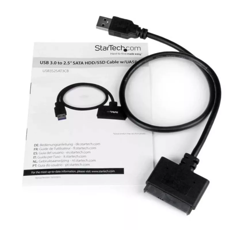 StarTech.com SATA-auf-USB-Kabel mit UASP, Schwarz, 6 Gbit/s, CE, FCC, 0 – 60 °C, -10 – 70 °C, 49 mm