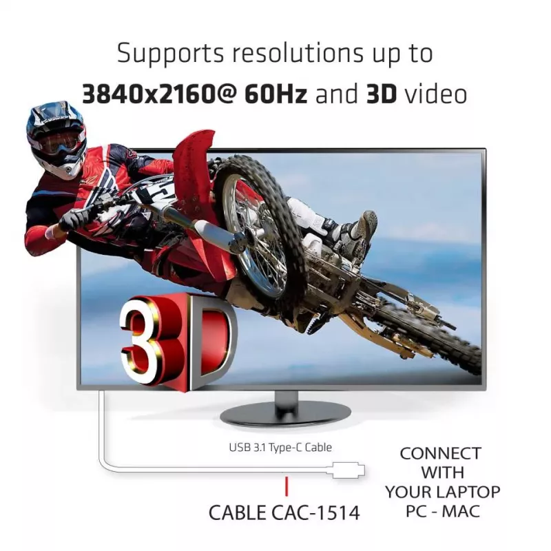 CLUB3D USB C auf HDMI™ 2.0 UHD Kabel Aktiv 1,8 m / 5,9 Fuß