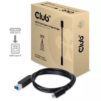 CLUB3D USB 3.1 Gen2 Type-C auf Type-B Kabel männlich/männlich, 1 M./ 3.3 Ft.