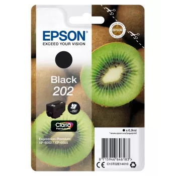 Cartridge EPSON Tintenpatrone Einzelpackung Kiwi Schwarz 202 Claria Premium Ink 6,9 ml