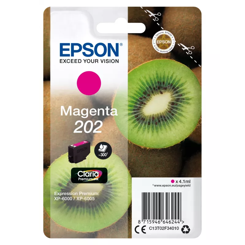 Epson Kiwi Singlepack Magenta 202 Claria Premium Tintenpatrone