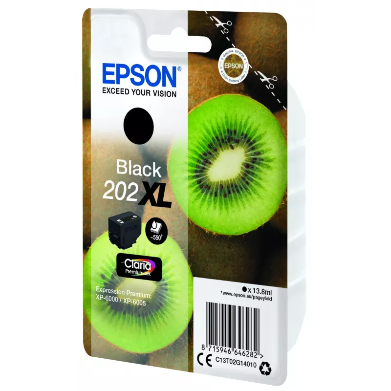 Epson Kiwi Singlepack Schwarz 202XL Claria Premium Tinte