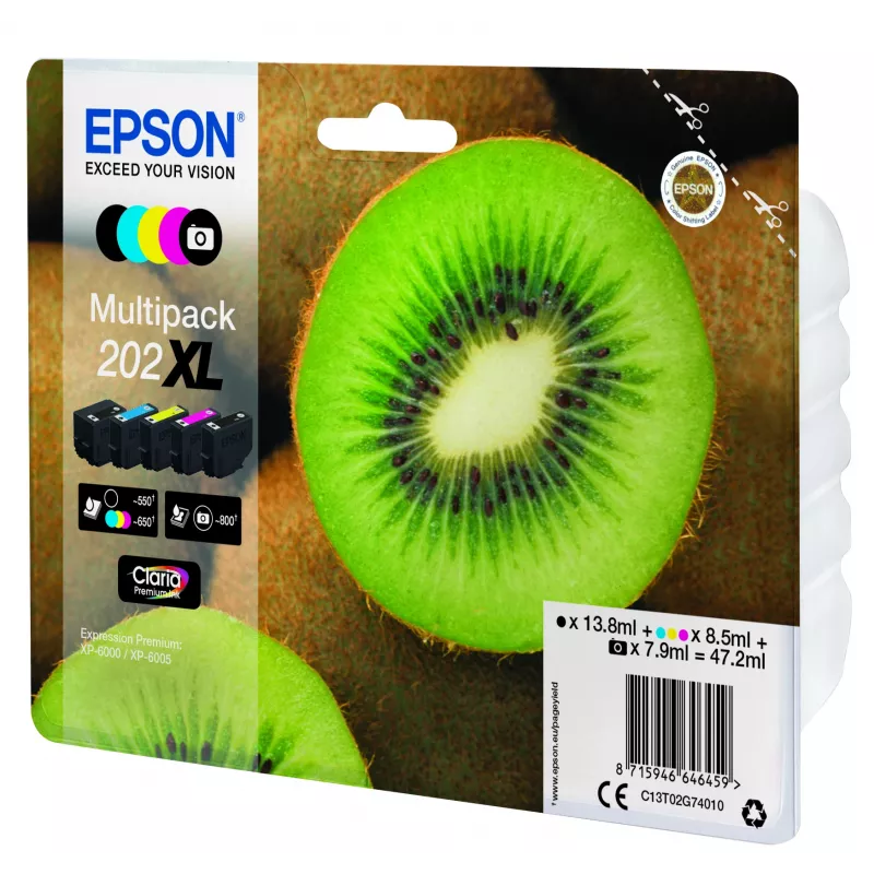 Epson Kiwi Multipack 5-Farben 202XL Claria Premium Tinte