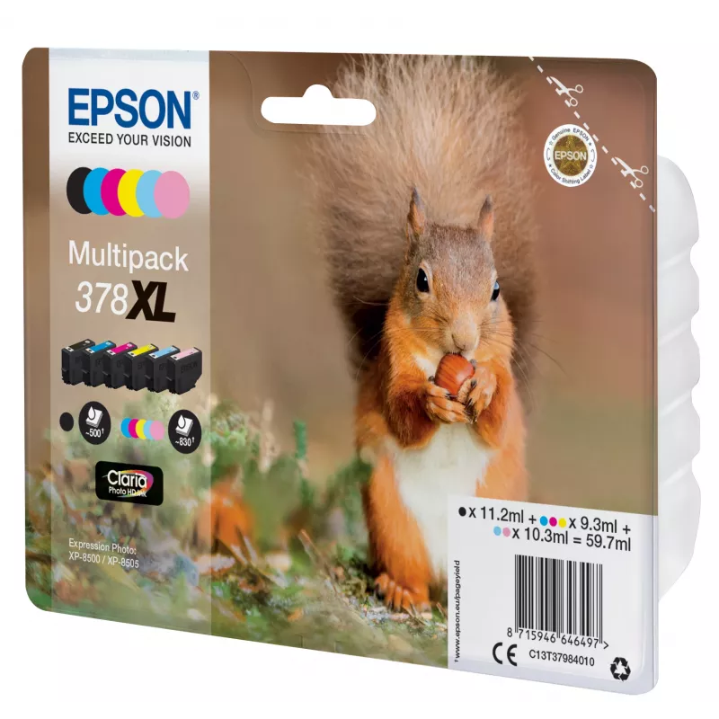 Epson Squirrel Multipack 6-Farben 378XL Claria Photo HD Tinte