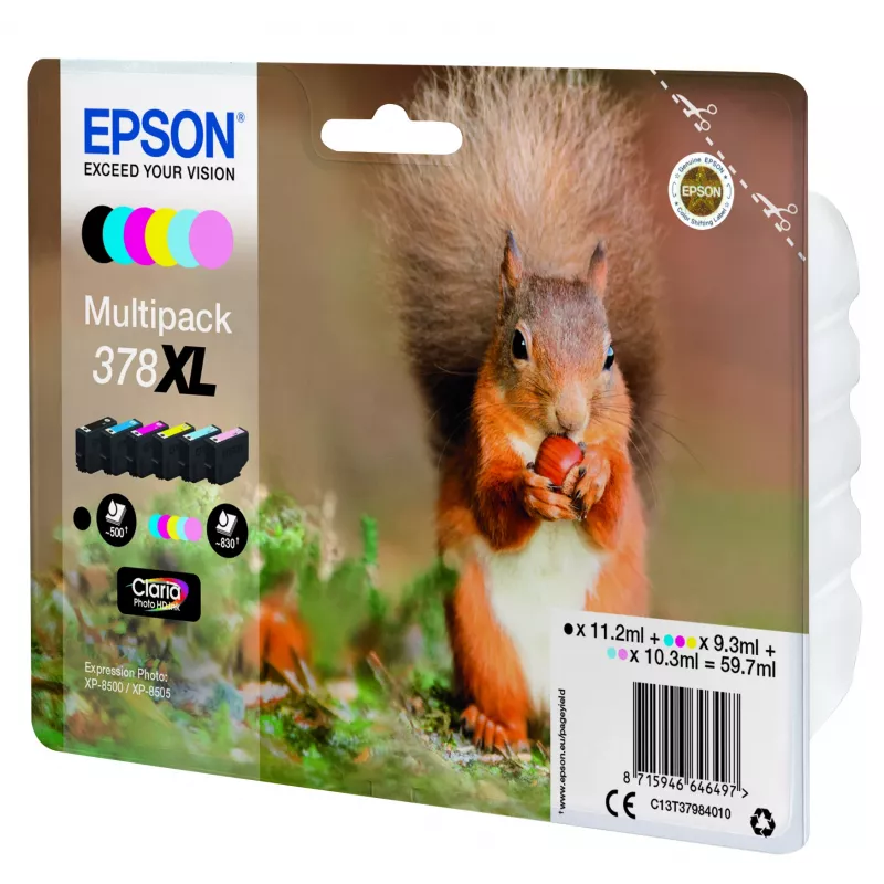 Epson Squirrel Multipack 6-Farben 378XL Claria Photo HD Tinte