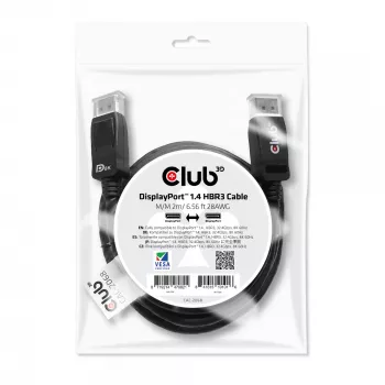 CLUB3D DisplayPort 1.4 HBR3 Kabel 2m/6.56ft M/M 8K60Hz