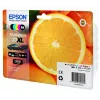 Epson Oranges Multipack 5 Farben 33XL Claria Premium Tinte, hohe (XL) Reichweite, Schwarz, Foto-Schwarz, Cyan, Magenta, Gelb, pigmentbasierte Tinte, farbstoffbasierte Tinte, 12.2 ml, 8.9 ml