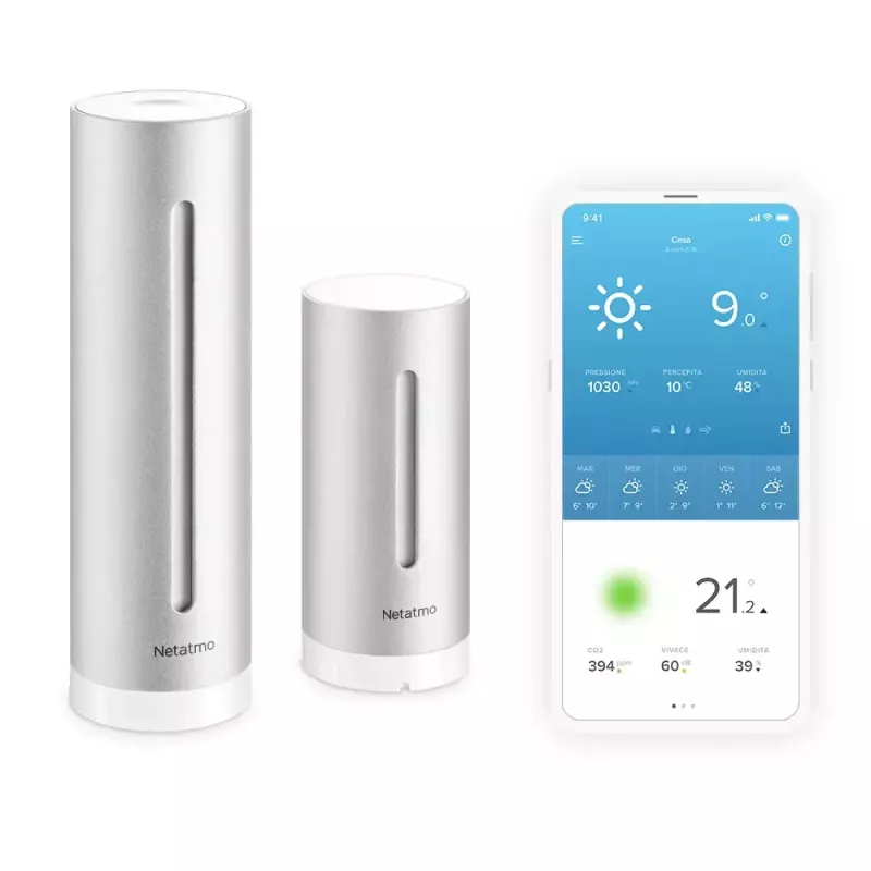 Netatmo NWS01-EC digitale Wetterstation Aluminium Batterie/USB Wi-Fi