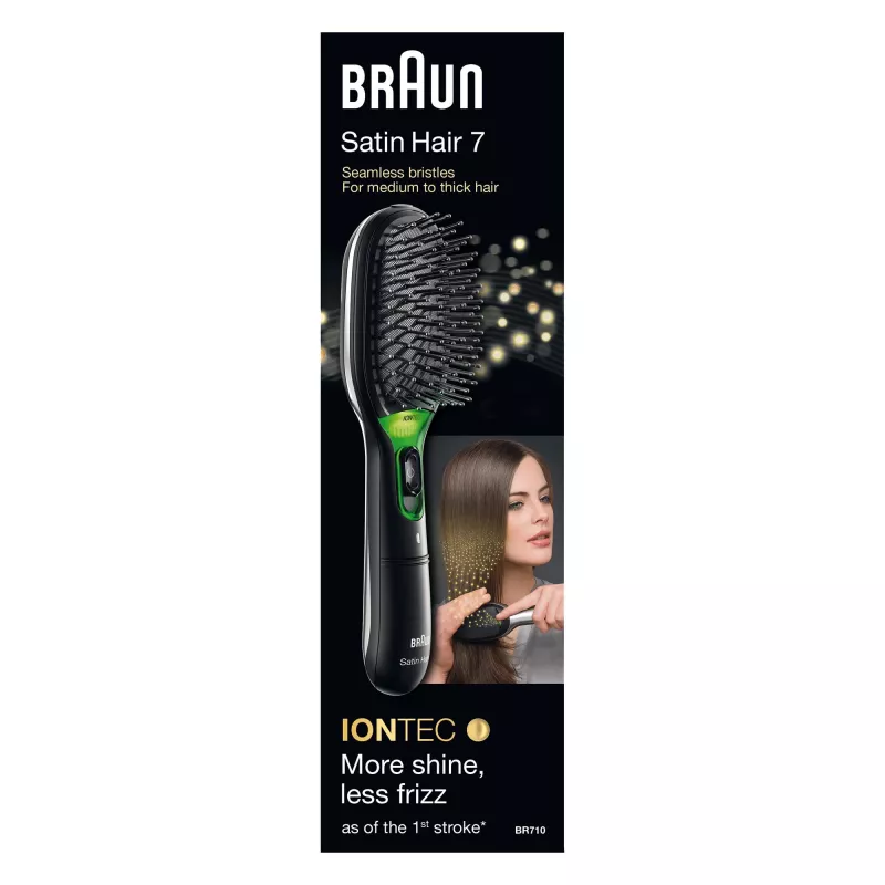 Paddle-Haarbürste BRAUN BR710 für Erwachsene, schwarz und grün, 175 g