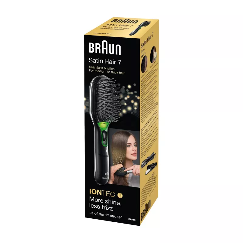Paddle-Haarbürste BRAUN BR710 für Erwachsene, schwarz und grün, 175 g