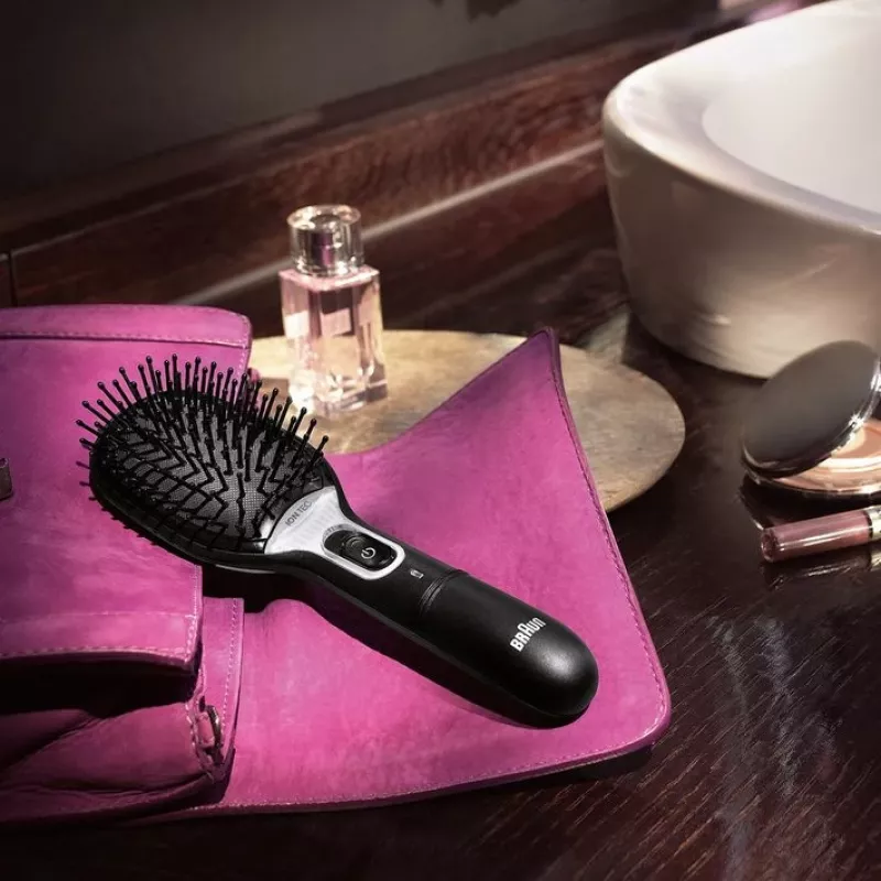 Paddle-Haarbürste BRAUN BR710 für Erwachsene, schwarz und grün, 175 g