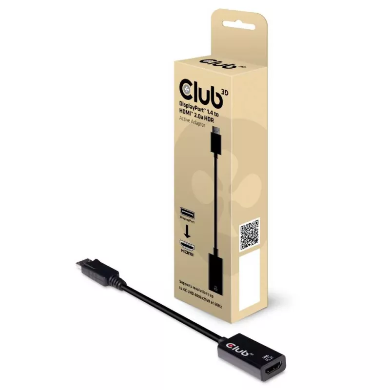 Aktiver Adapter DisplayPort 1.4 auf HDMI 2.0b CLUB3D CAC-1080