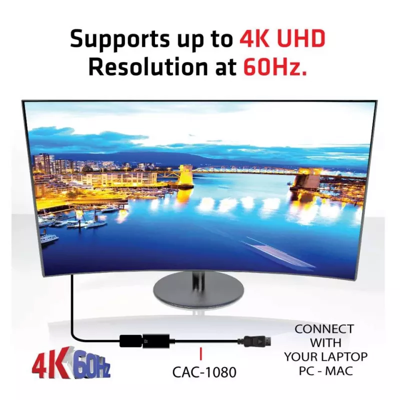 Aktiver Adapter DisplayPort 1.4 auf HDMI 2.0b CLUB3D CAC-1080