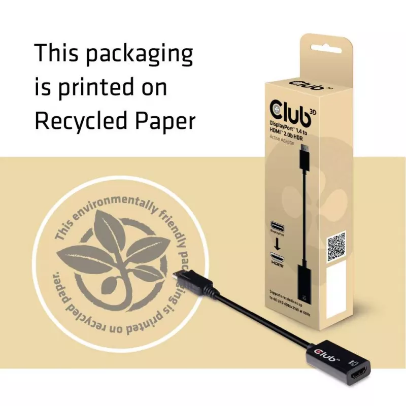 Aktiver Adapter DisplayPort 1.4 auf HDMI 2.0b CLUB3D CAC-1080