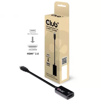 CLUB3D Mini DisplayPort 1.4 auf HDMI 2.0b HDR Aktivadapter