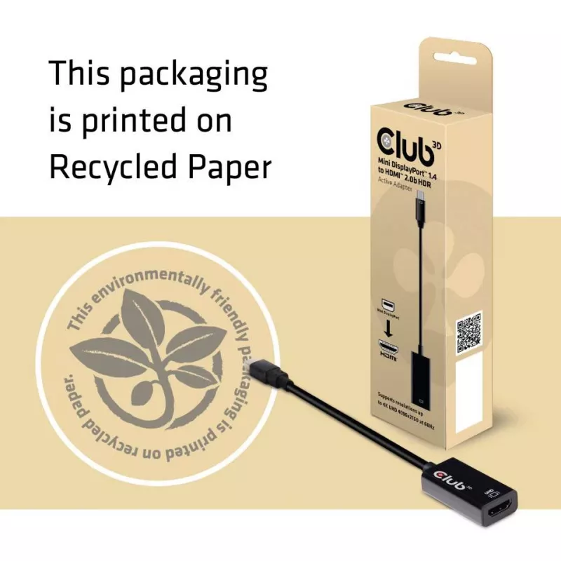 CLUB3D Mini DisplayPort 1.4 auf HDMI 2.0b HDR Aktivadapter