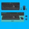 Kabelloses Tastatur- und Maus-Set Logitech MK540 Advanced – Full-Size-QWERTZ-Tastatur, USB-Empfänger, US-Layout, ergonomische Maus, Schwarz/Weiß