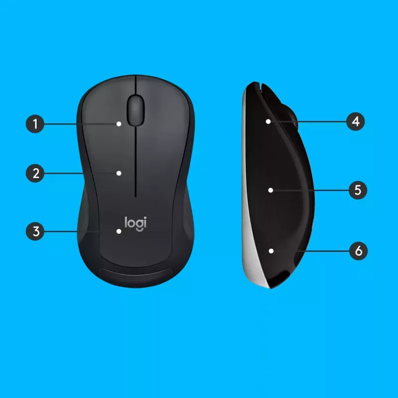 Kabelloses Tastatur- und Maus-Set Logitech MK540 Advanced – Full-Size-QWERTZ-Tastatur, USB-Empfänger, US-Layout, ergonomische Maus, Schwarz/Weiß