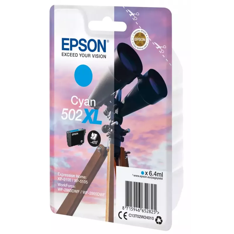 Patrone Epson 502XL Cyan 470 Seiten
