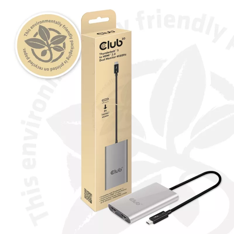 Adapter CLUB3D Thunderbolt 3 auf Dual HDMI 2.0