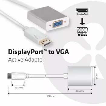 Aktiver Adapter DisplayPort auf VGA CLUB3D CAC-2003