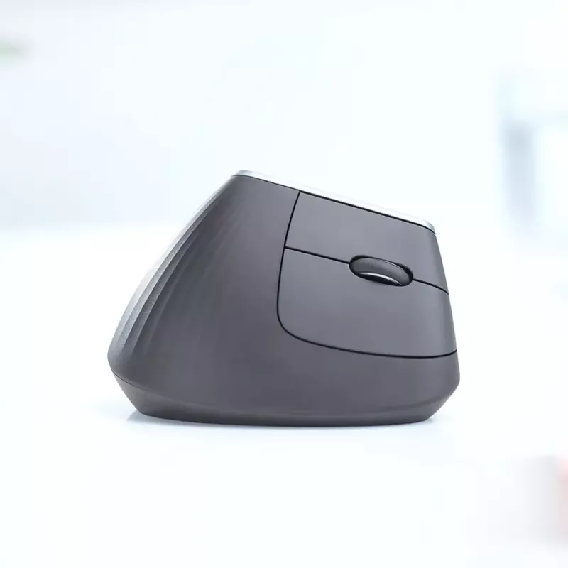 Ergonomische kabellose Maus Logitech MX Vertical, MX Vertical, 4000 DPI, RF Wireless + Bluetooth, rechtshändig, Graphit, Bürogebrauch