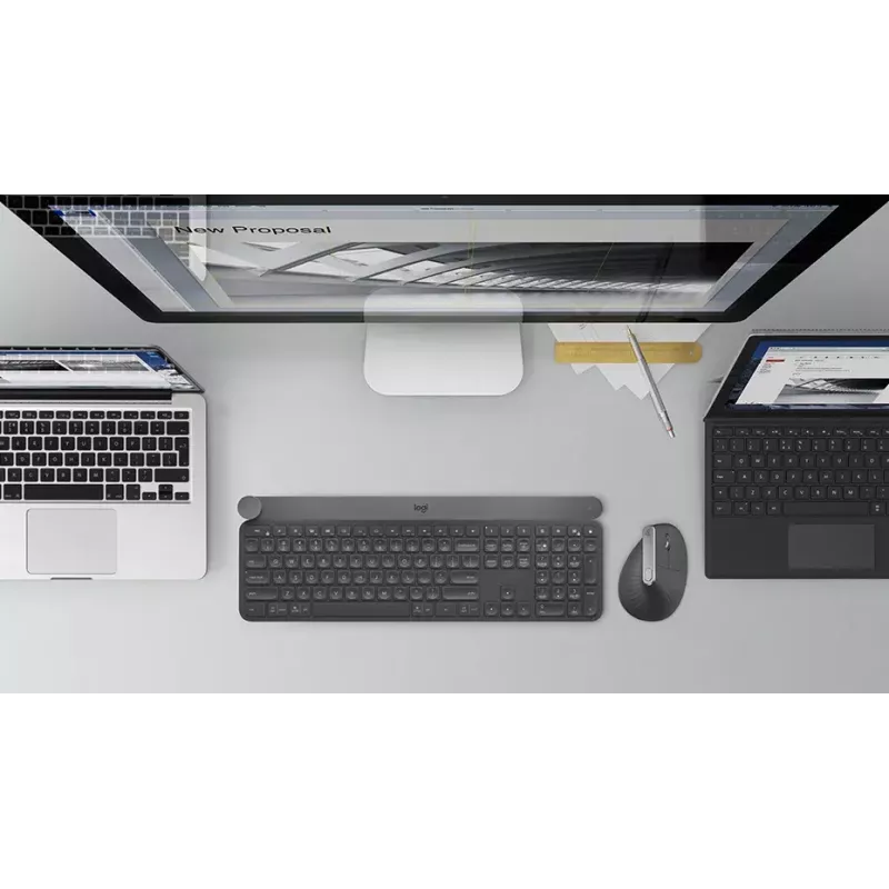 Ergonomische kabellose Maus Logitech MX Vertical, MX Vertical, 4000 DPI, RF Wireless + Bluetooth, rechtshändig, Graphit, Bürogebrauch