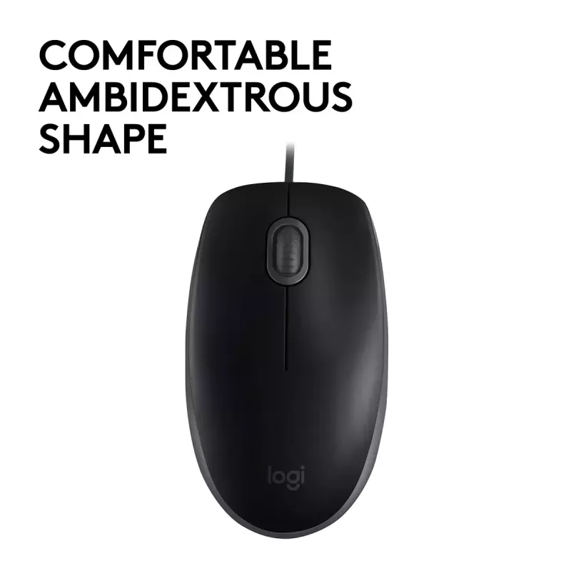 Maus Logitech B110 Silent Kabelgebunden USB Schwarz