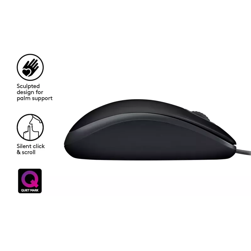 Maus Logitech B110 Silent Kabelgebunden USB Schwarz