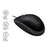 Maus Logitech B110 Silent Kabelgebunden USB Schwarz