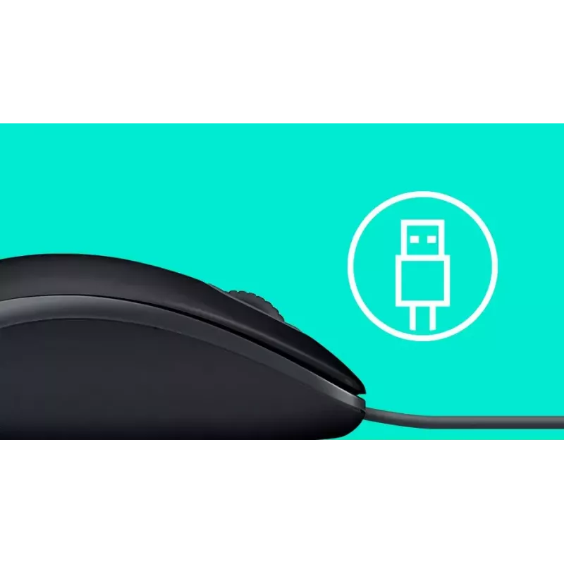 Maus Logitech B110 Silent Kabelgebunden USB Schwarz