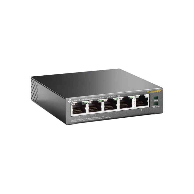 TP-Link 5-Port Gigabit Desktop PoE Switch mit 4 Ports, Unmanaged, Gigabit Ethernet (10/100/1000), Power over Ethernet (PoE)