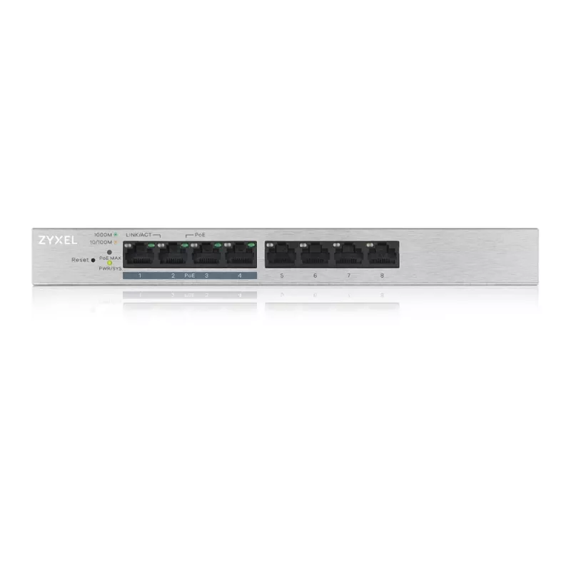 Zyxel GS1200-8HP v2 Managed Gigabit Ethernet (10/100/1000) Power over Ethernet (PoE) Grau